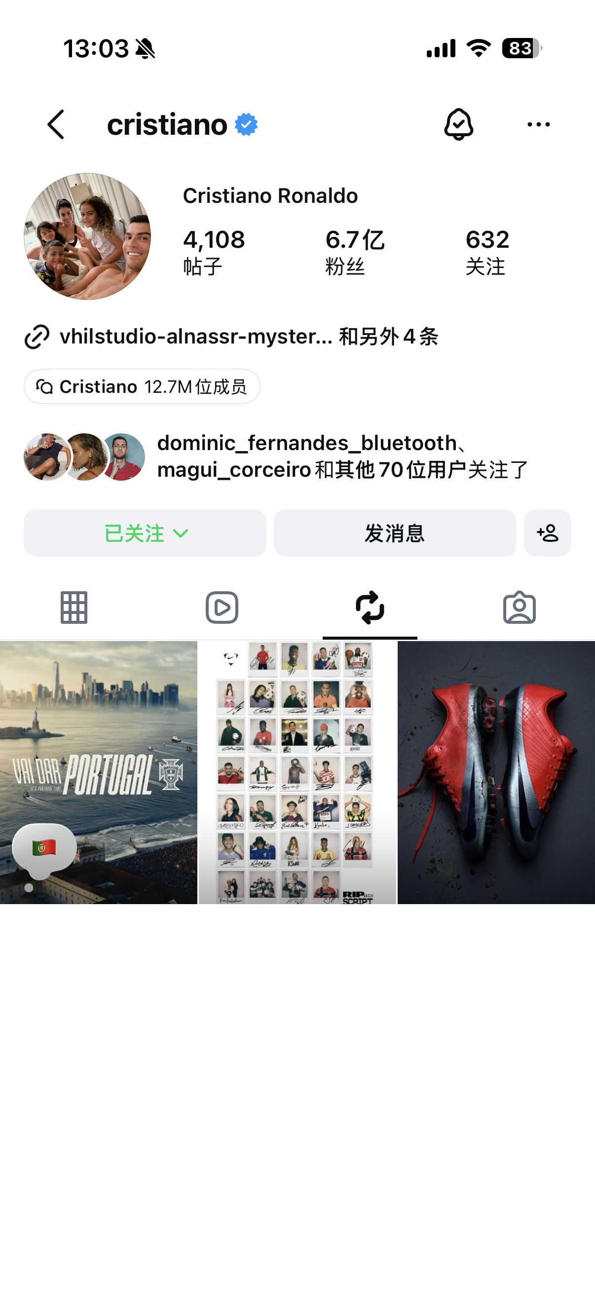 。。。。。。我才发现老姐转发老葡这条ig还自己加了🇵🇹的emoji😅😅?