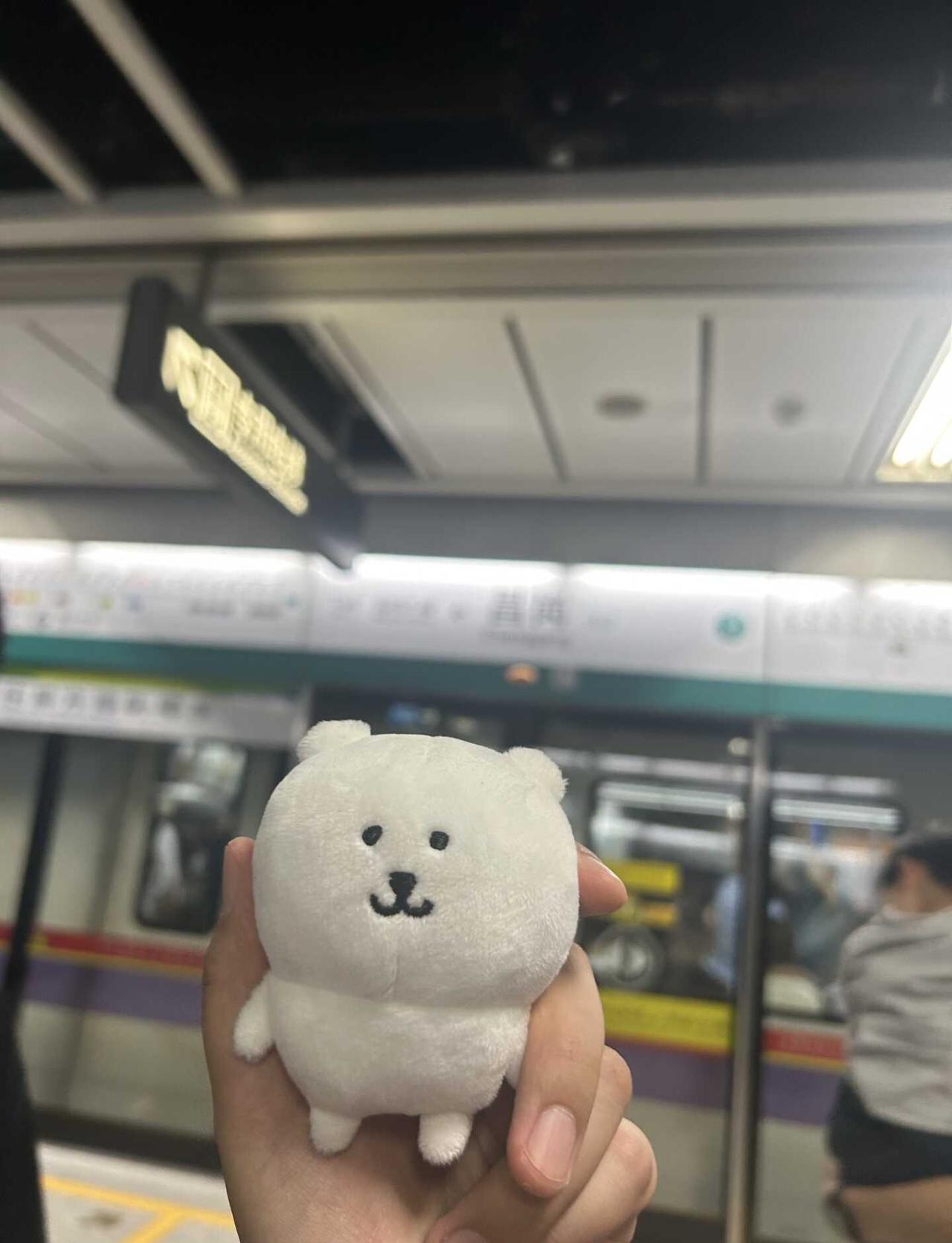 请大数据推给在昌岗站下车的子超妈
人！快来接熊回家
今天谁的熊在广州地铁八号线昌