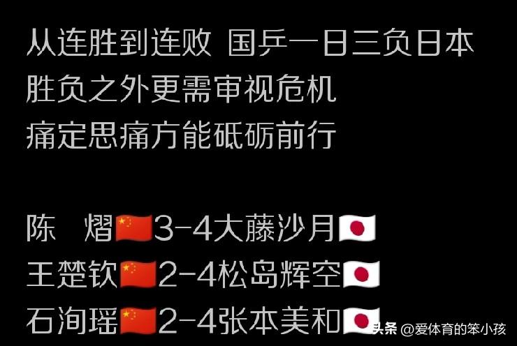 这个比赛日的重庆冠军赛的比拼当中，国乒团队可以说遭遇滑铁卢，也迎来一个黑暗的日子