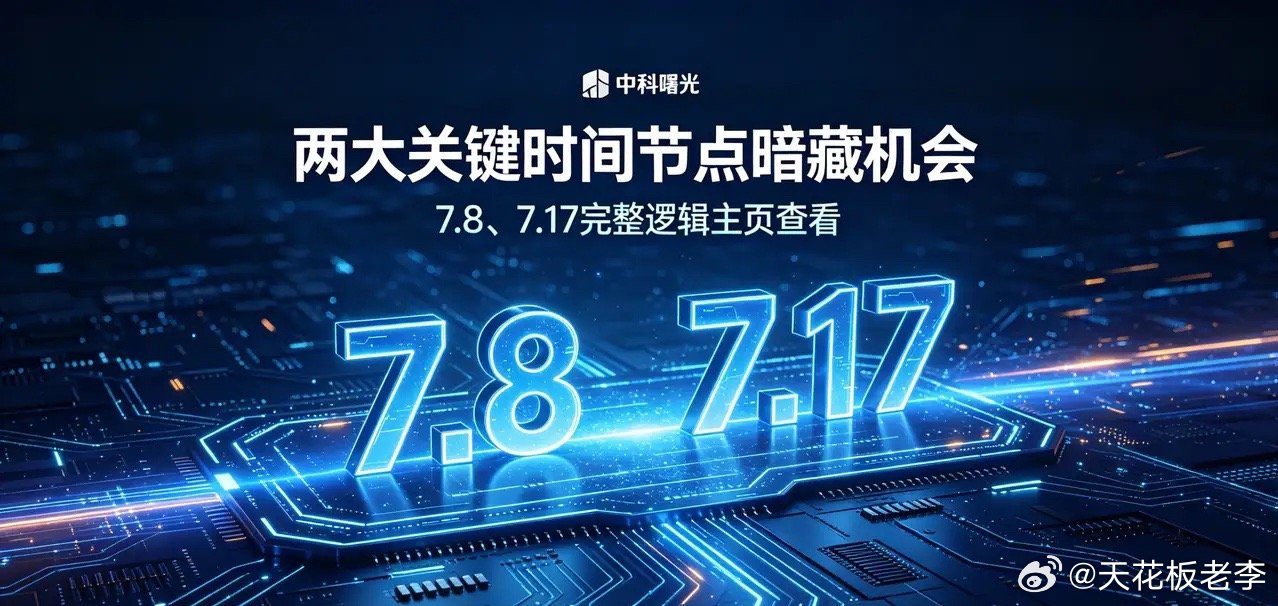 7月8日、7月17日对所有关注科技板块、算力赛道、持有中科曙光的家人们有多重要？