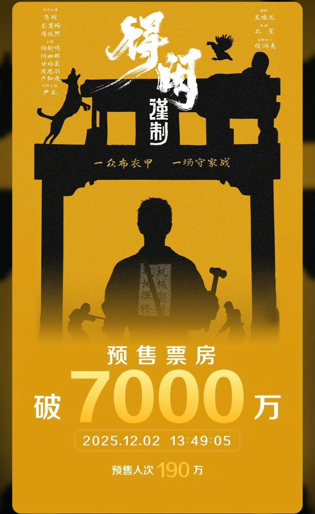 《得闲谨制》票房预售过7000万，看来映前破亿没问题。电影真的不错！希望能接住《