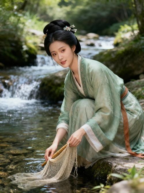 上联：浅浅深深河中水，有请下联心心念念美人面