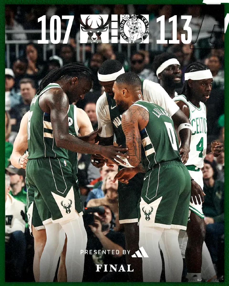 凯尔特人113-107雄鹿，4个没想到。

1.没想到，字母哥砍下43分13篮板