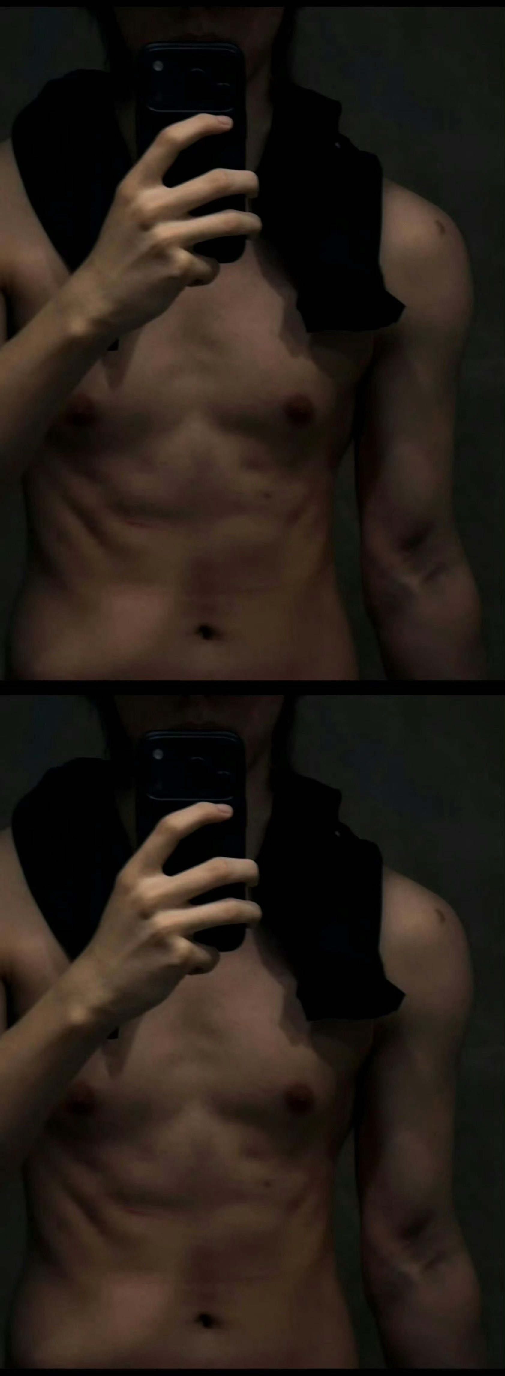 马柏全腹肌对镜拍马柏全深夜晒腹肌照，说好要健身真的努力健身了 一款很自律很有执行