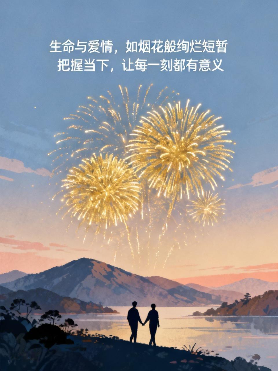 生命和爱情，都不是永恒的。就像烟花，绽放时绚烂无比，却转瞬即逝。
生命有限，每个