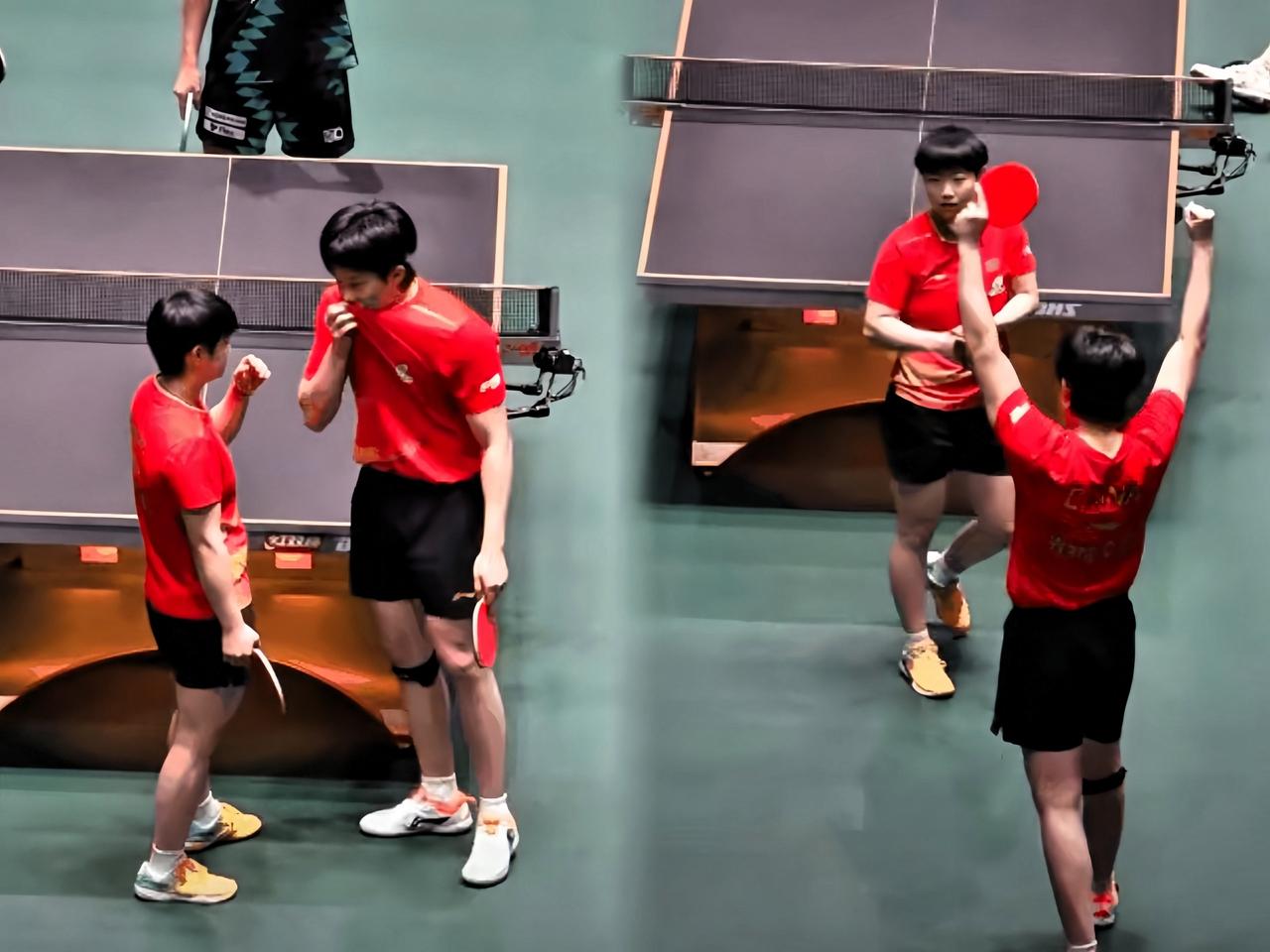 最后一分
俩人在那儿头碰头商量了半天，
果然一击必中，稳稳拿下！

这俩人太逗了