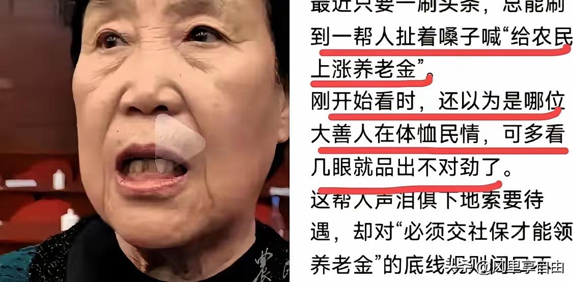真是可笑，就因为农民代表郭凤莲同志，在“两会”上提了个给农民增加养老金的提案，现