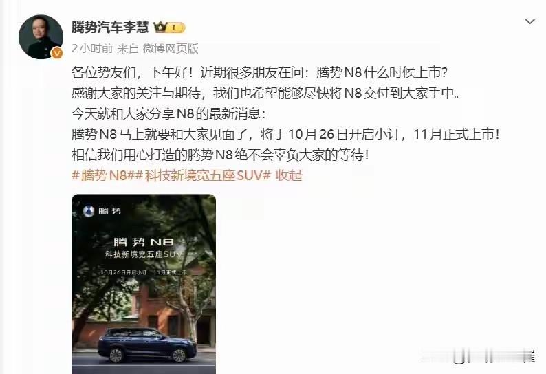 1003公里、9分钟闪充、1.1米天际屏，全端桌上了。

先说底牌：它就是N8L