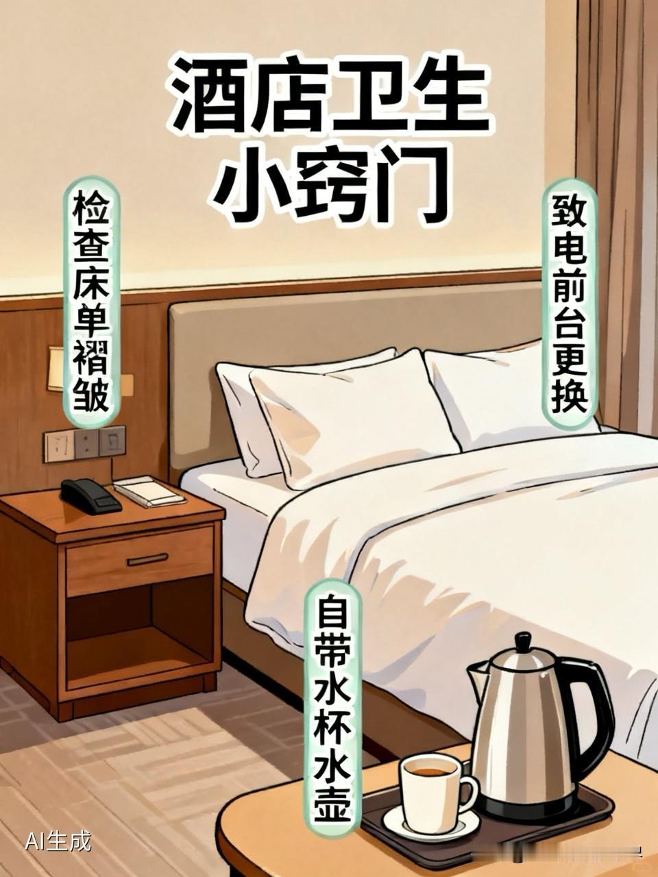 大家住酒店，最担心的就是卫生，水杯、洗刷用具可以自己带，床单、被罩总不能自己带吧