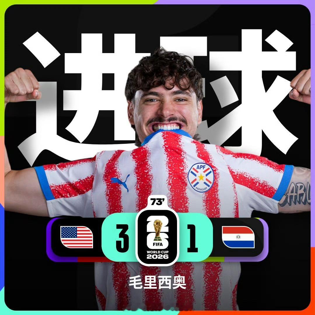 美国vs巴拉圭 第73分钟，替补登场的毛里西奥破门！扳回一球！美国3-1巴拉圭，