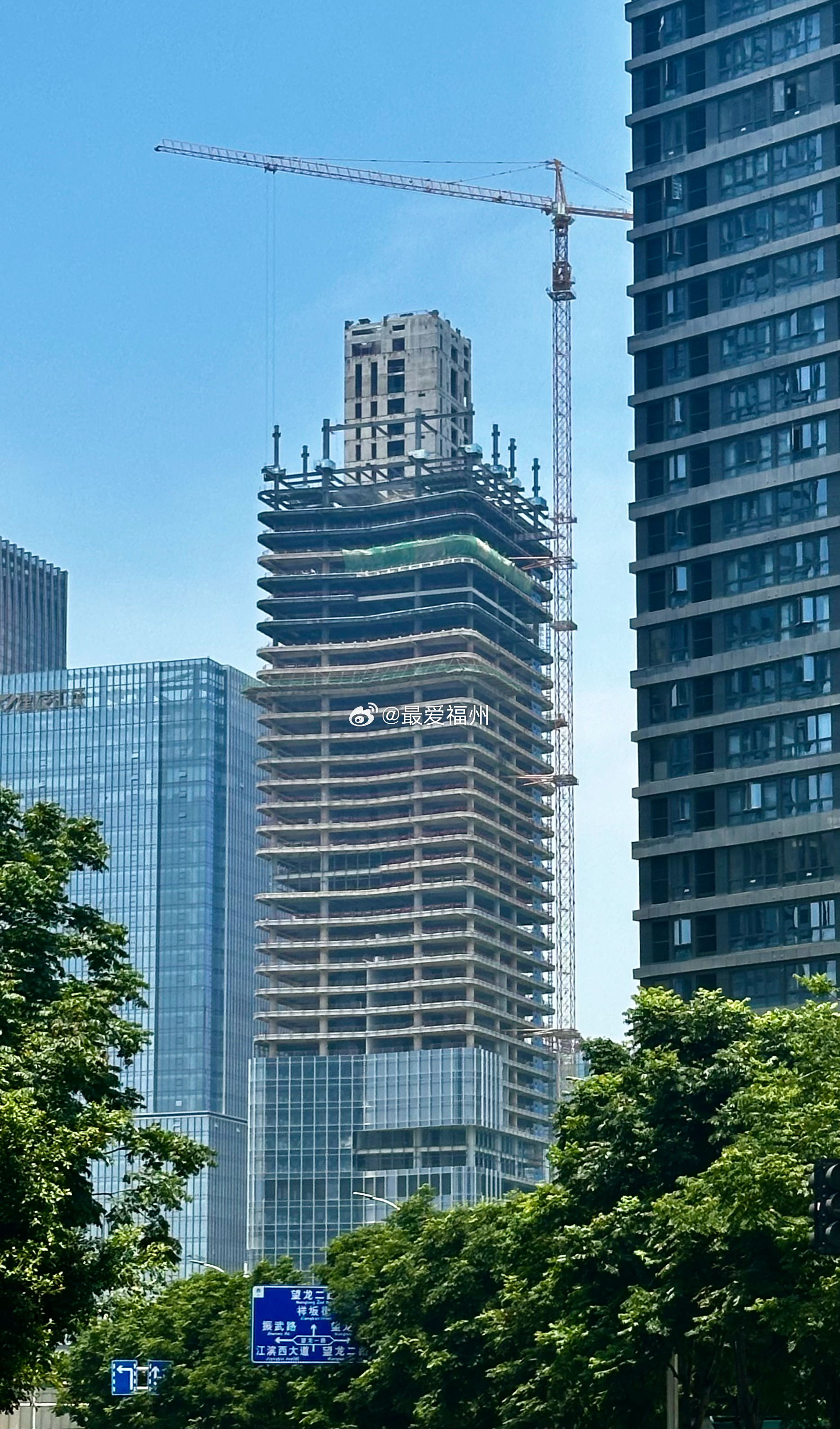 闽江北CBD在建高楼 新玺中心最新高度形象实拍 