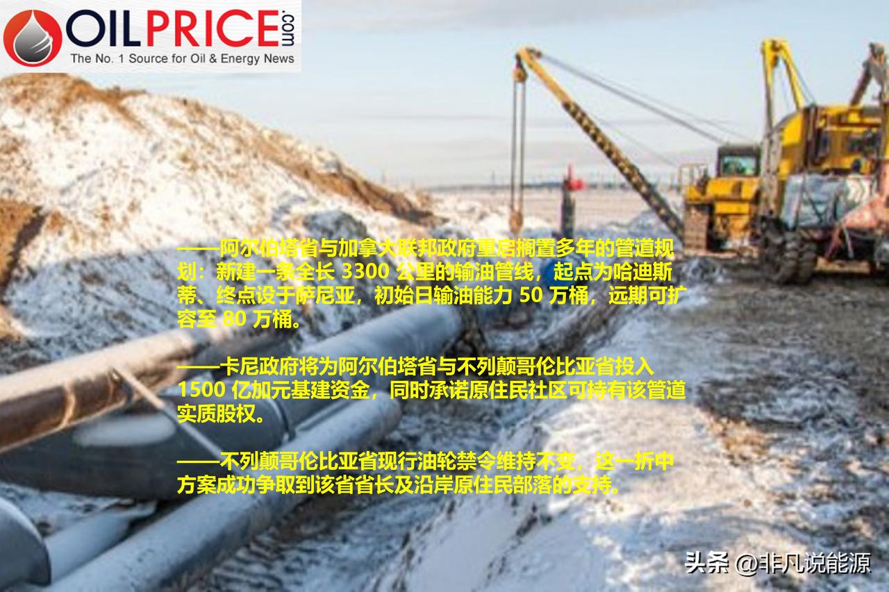 加拿大公布新建输油管道方案，降低对美国原油运输通道依赖

坐拥丰富石油资源的加拿