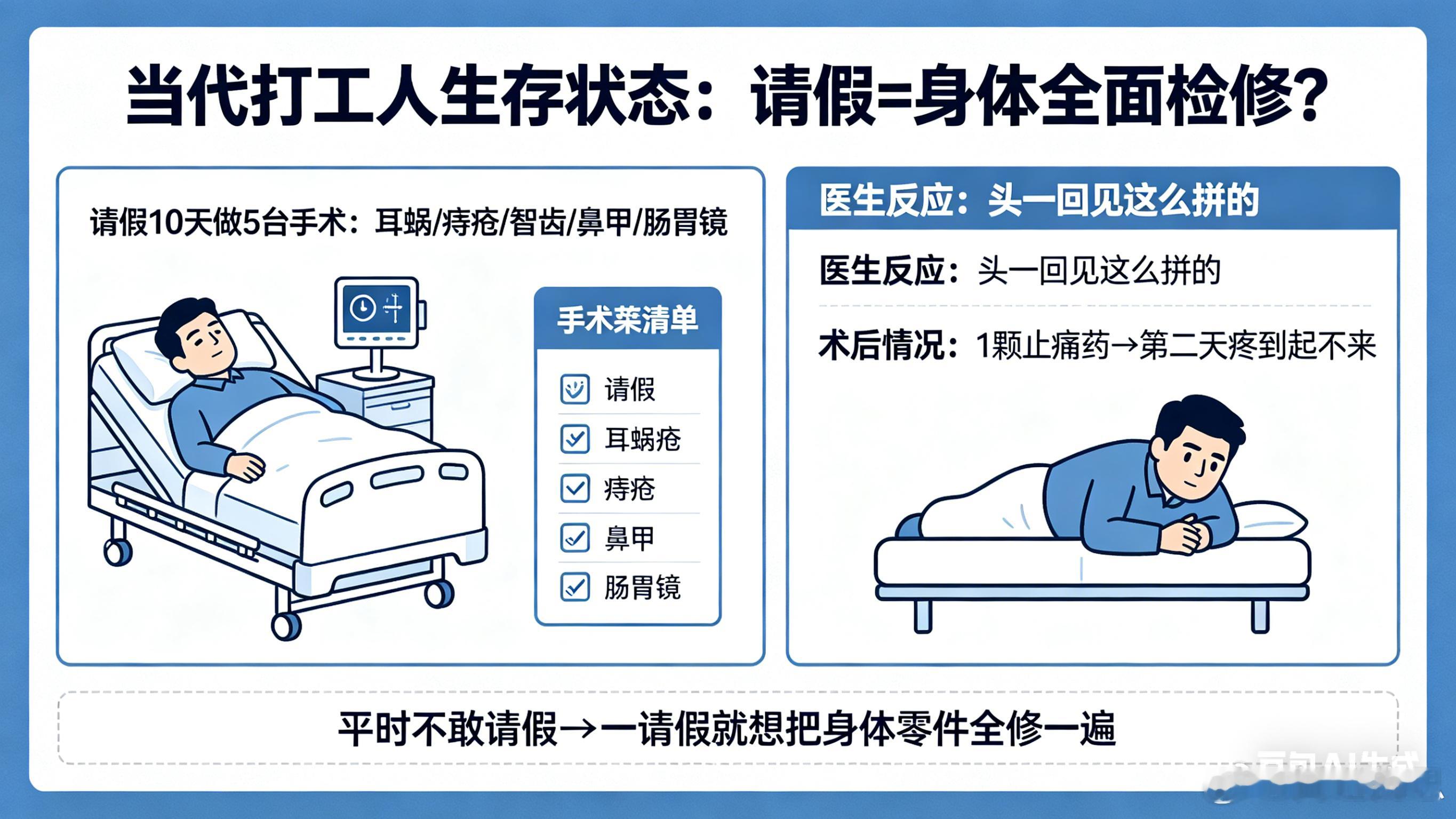 请假10天5天连做5台手术男子发声厦门李先生请假10天做手术，本来只想装个耳蜗。