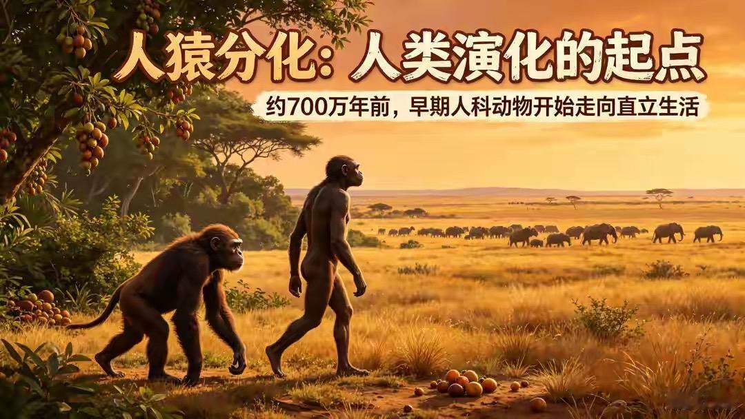 700万年前乍得沙赫人迈出直立行走第一步，400万年前南方古猿站稳非洲大地，24