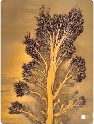 网友拍下的潮汐，像大树，像个白菜叶子，像水墨画，水流立体有质感。
是不是感觉很壮