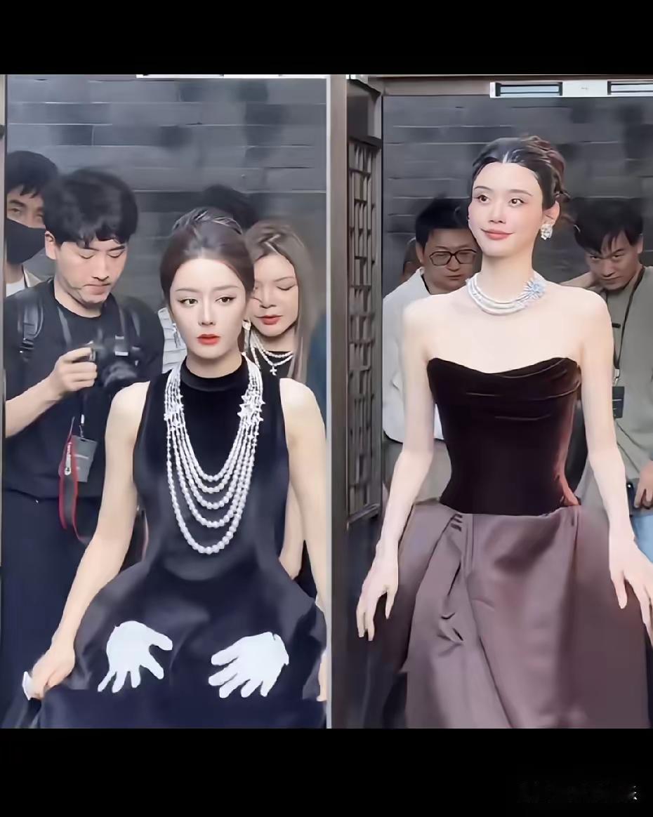 迪丽热巴和奚梦瑶同框参加活动 ！一个是顶级超模，一个是顶级流量 ，一个身高，腿长
