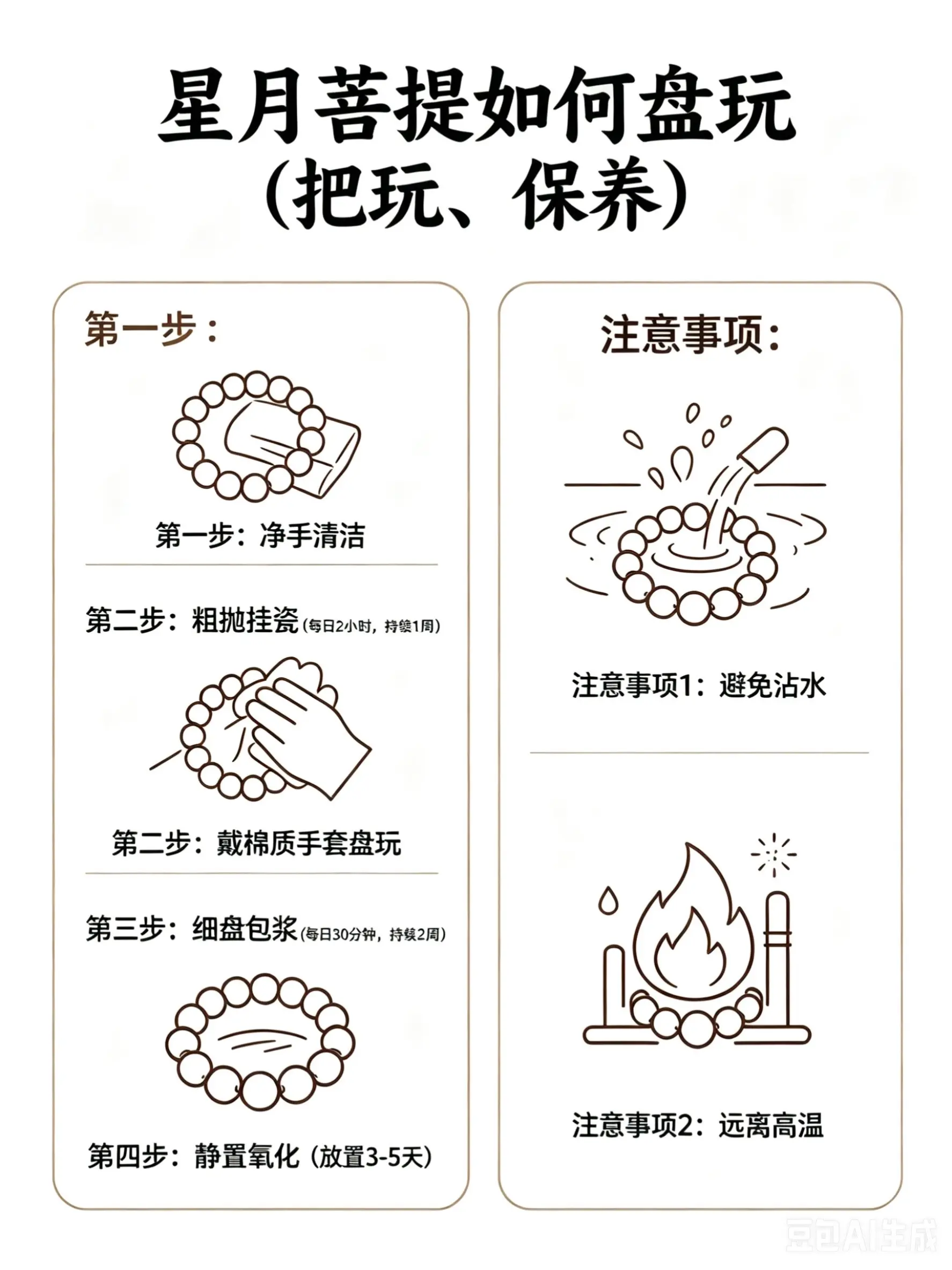 星月菩提。星月菩提的保养与盘完