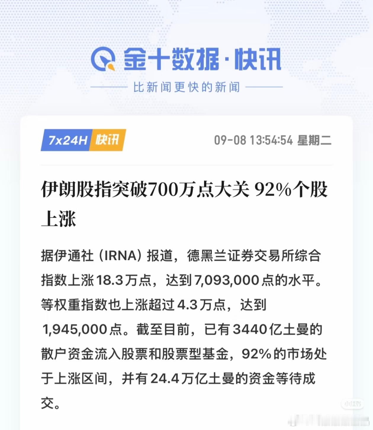 笑不行了，伊朗股市很坚挺啊 ​​​