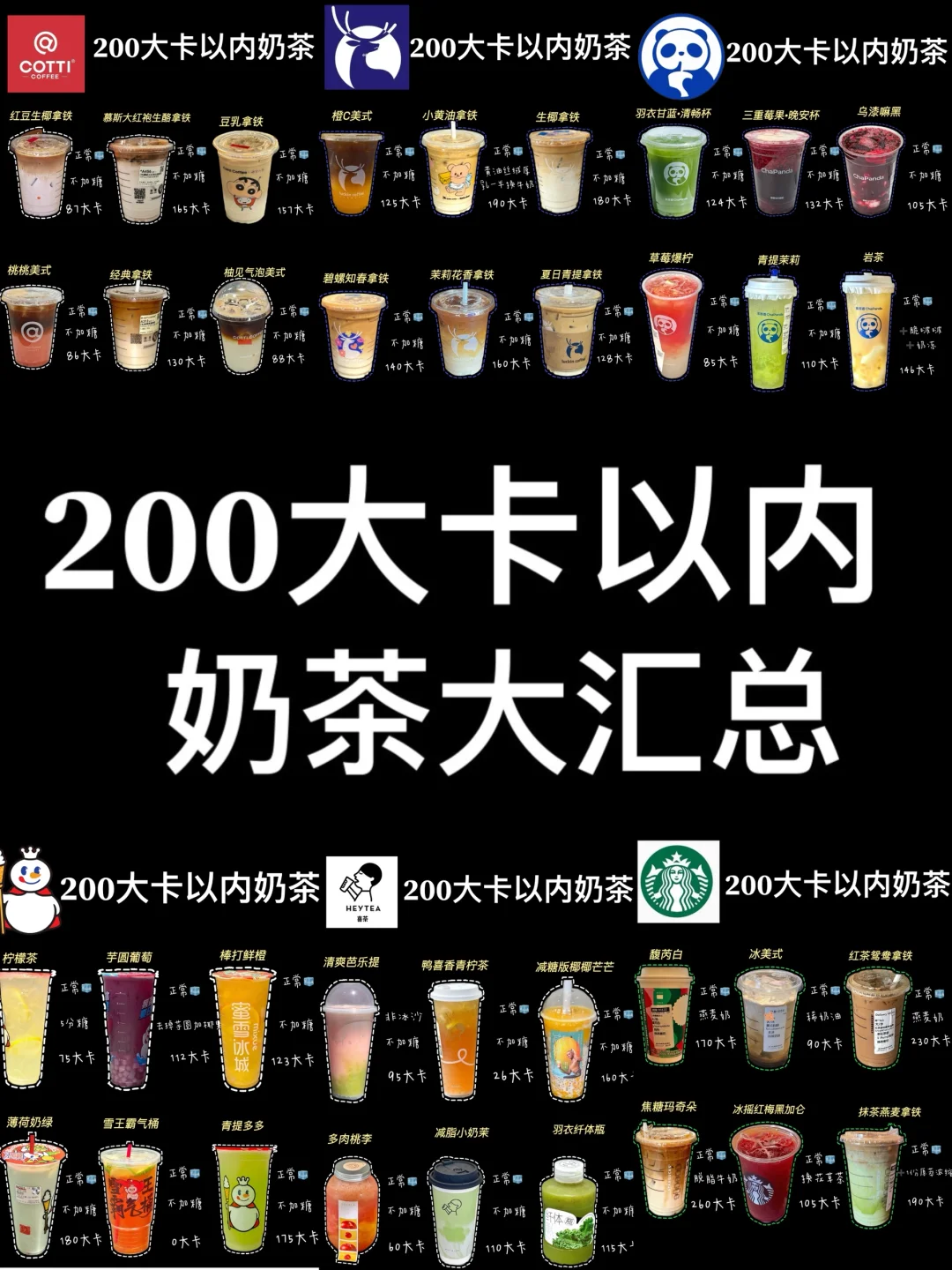 208大卡以内瘦子奶茶大汇总｜拒绝水煮菜❌