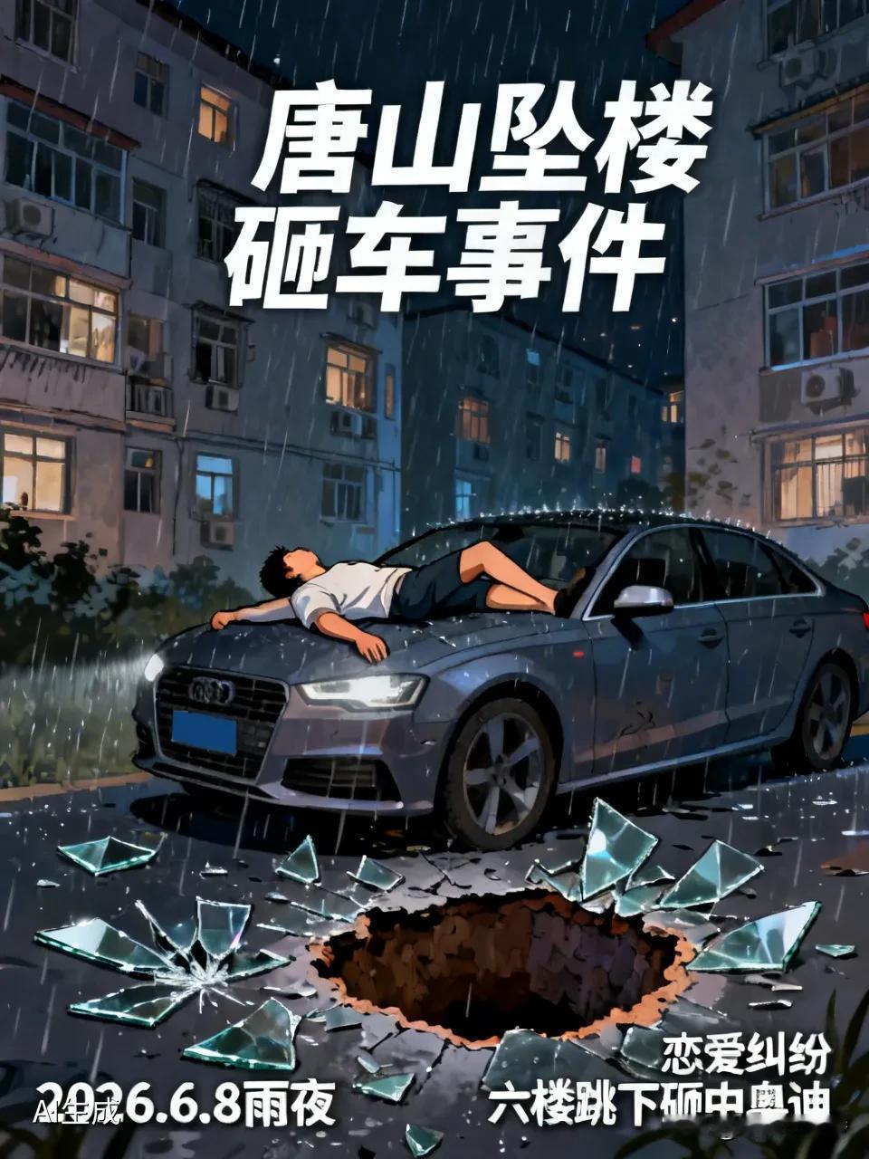 这唐山坠楼砸车事件，剧情比电视剧还抓马。2026年6月8号雨夜，21岁小伙因恋爱