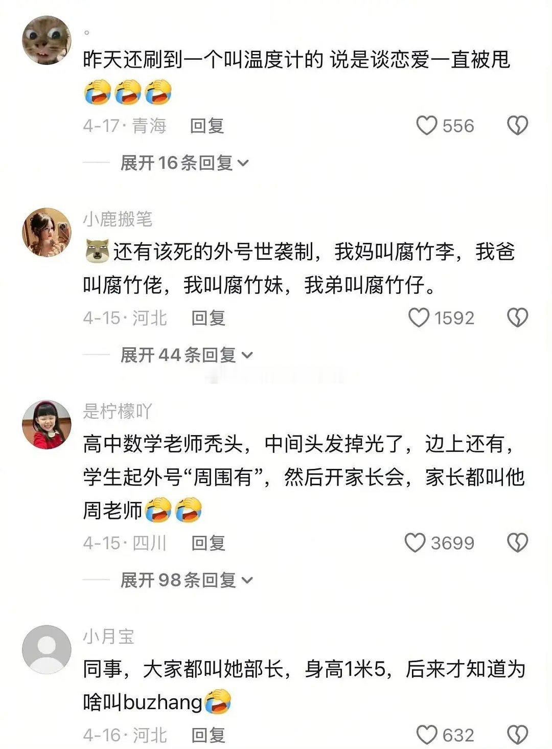 国人取外号的水平能申遗～🤣🤣 