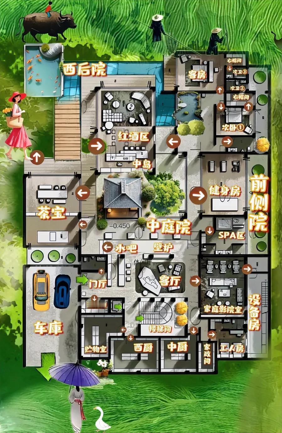 这世上最顶级的自建房，会取舍！
给动线关系做减法，布局如戏，重在参规划，想法多，