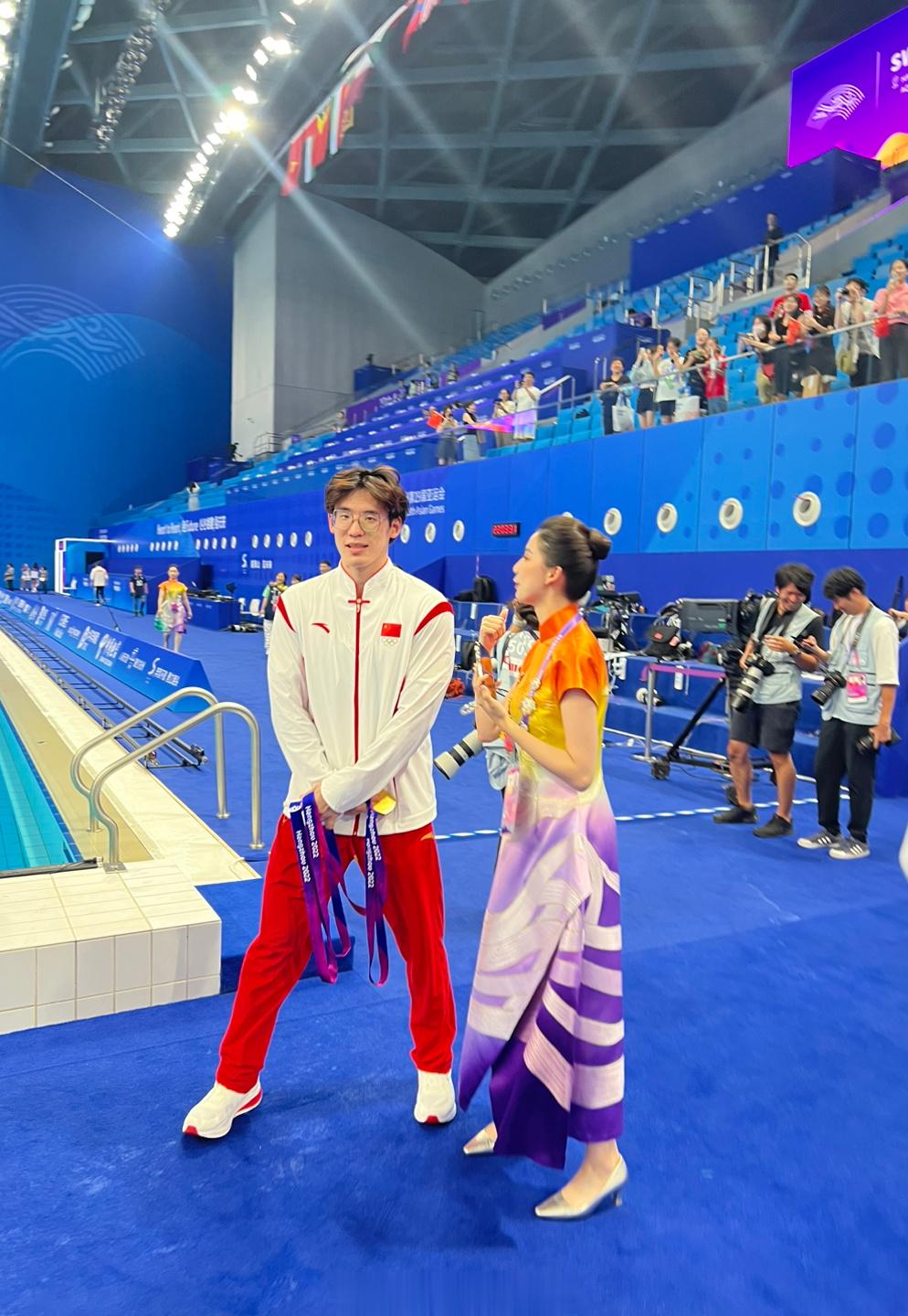 #杭州2022年亚运会[超话]##杭州亚运会# 的赛后不定时福利：咱们浩子#游泳