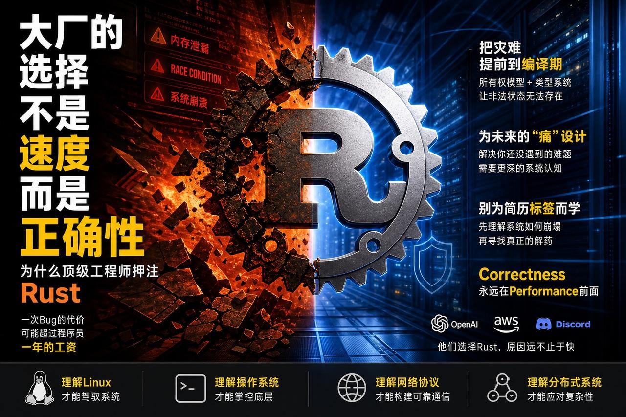 【为什么大厂都在赌Rust：这不仅是性能，更是昂贵的容错成本】

很多人问要不要