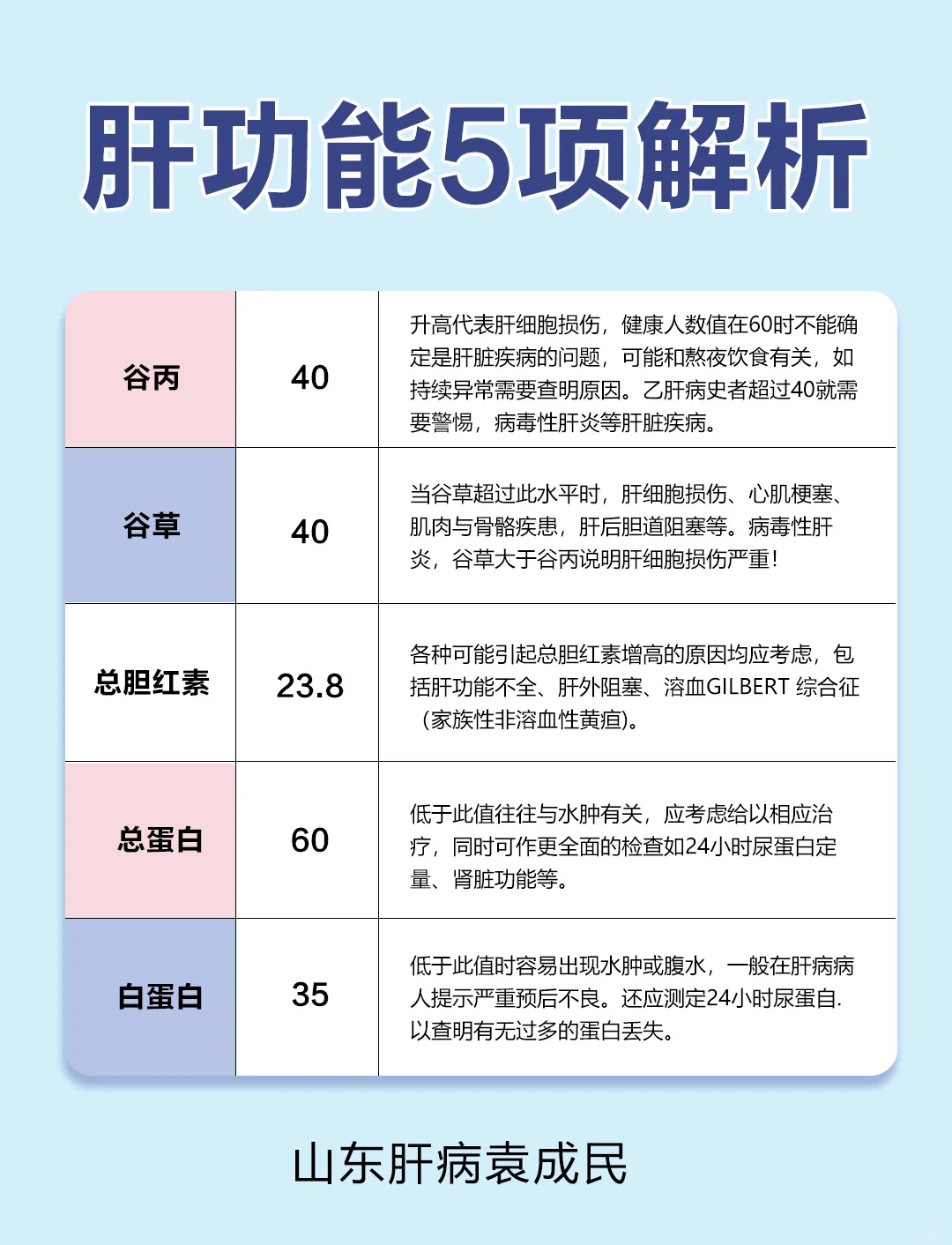肝功能5项解析！