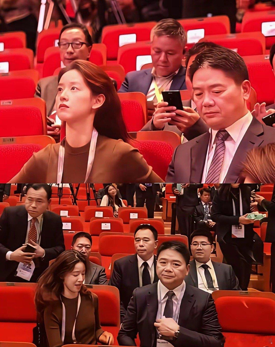 刘强东真的好奇怪和章泽天在韩国汇合后脸上表情一直特别严肃，紧巴巴的，时不时盯着手