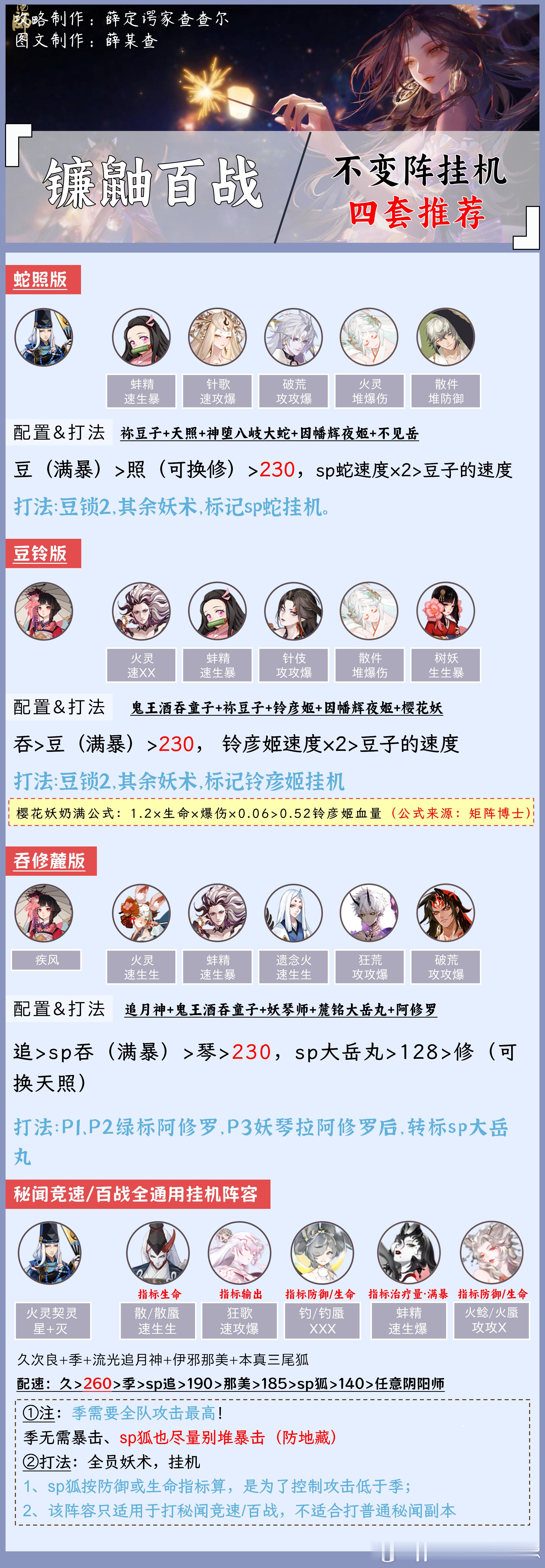 #阴阳师手游[超话]##超话创作官##夏日畅想季# 【镰鼬百战】不变阵挂机，速通
