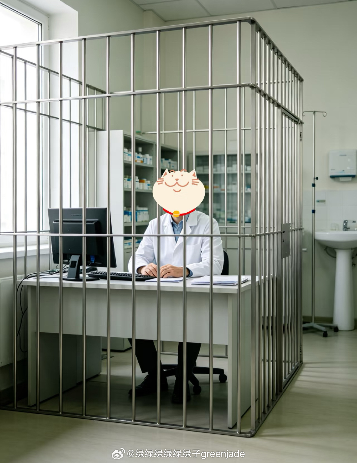 医生如何防医闹。网友说：我有一计，这样就可以，下班也不回家，防止路上有病号埋伏，