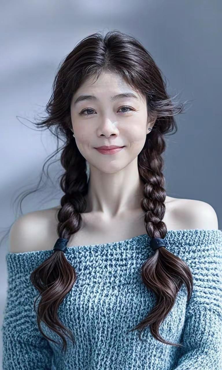 今日分享。AI双辫佳人 摄影人