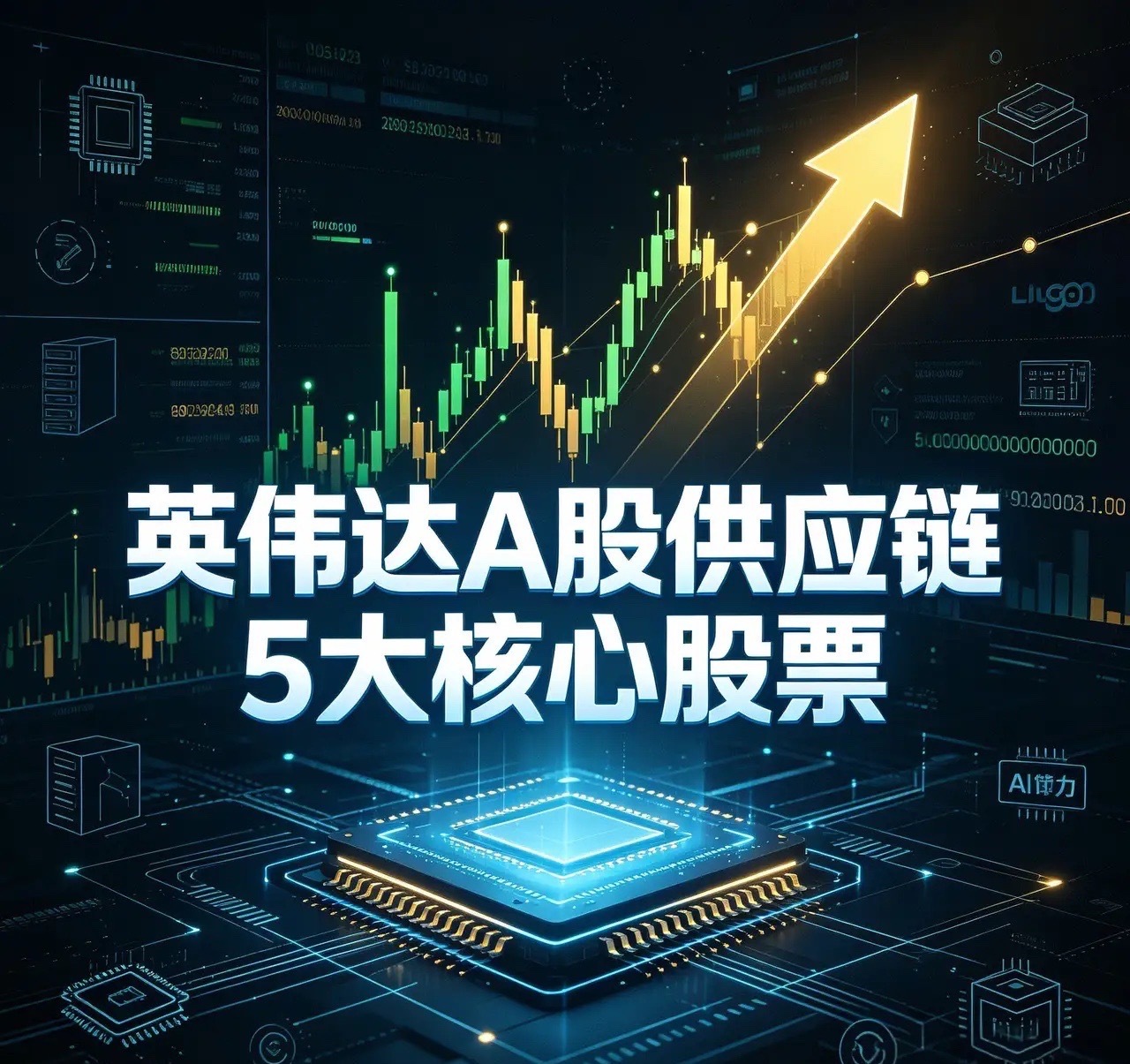 英伟达A股供应链5大核心股票1、光模块供应：中际旭创全球光模块龙头，为英伟达GP