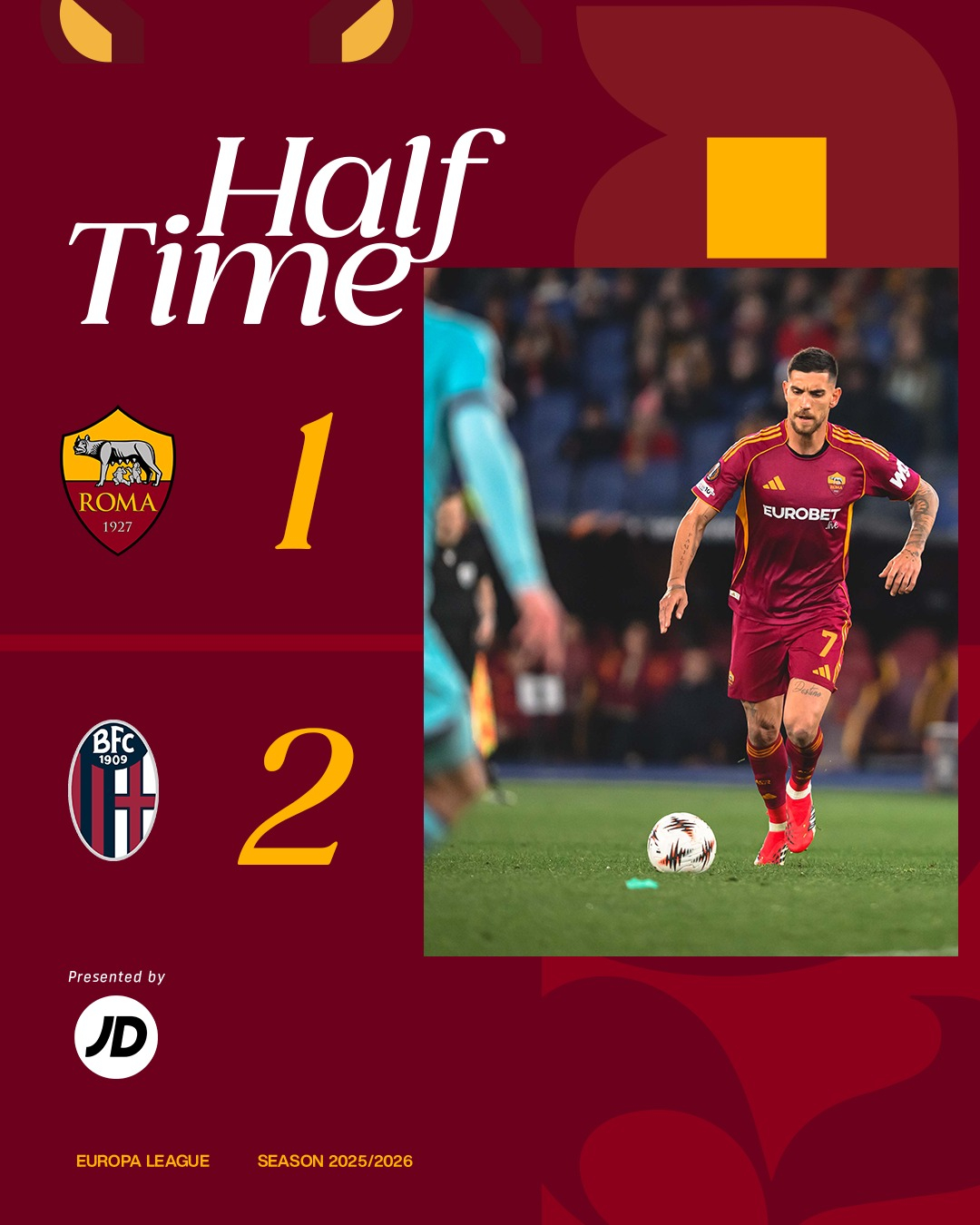 今天吹罚尺度比较严，整体上对罗马是利好的，降低博洛尼亚对抗上的优势，还有很多定位