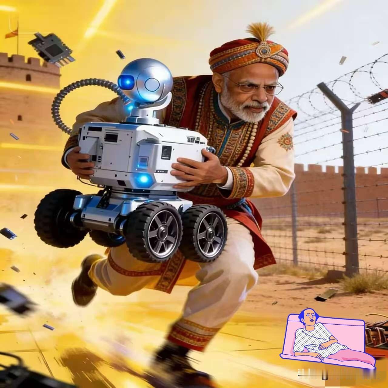 有印度媒体渲染称：“中国部署的边境执勤机器人可能被印度士兵抱走研究！”而中国边防