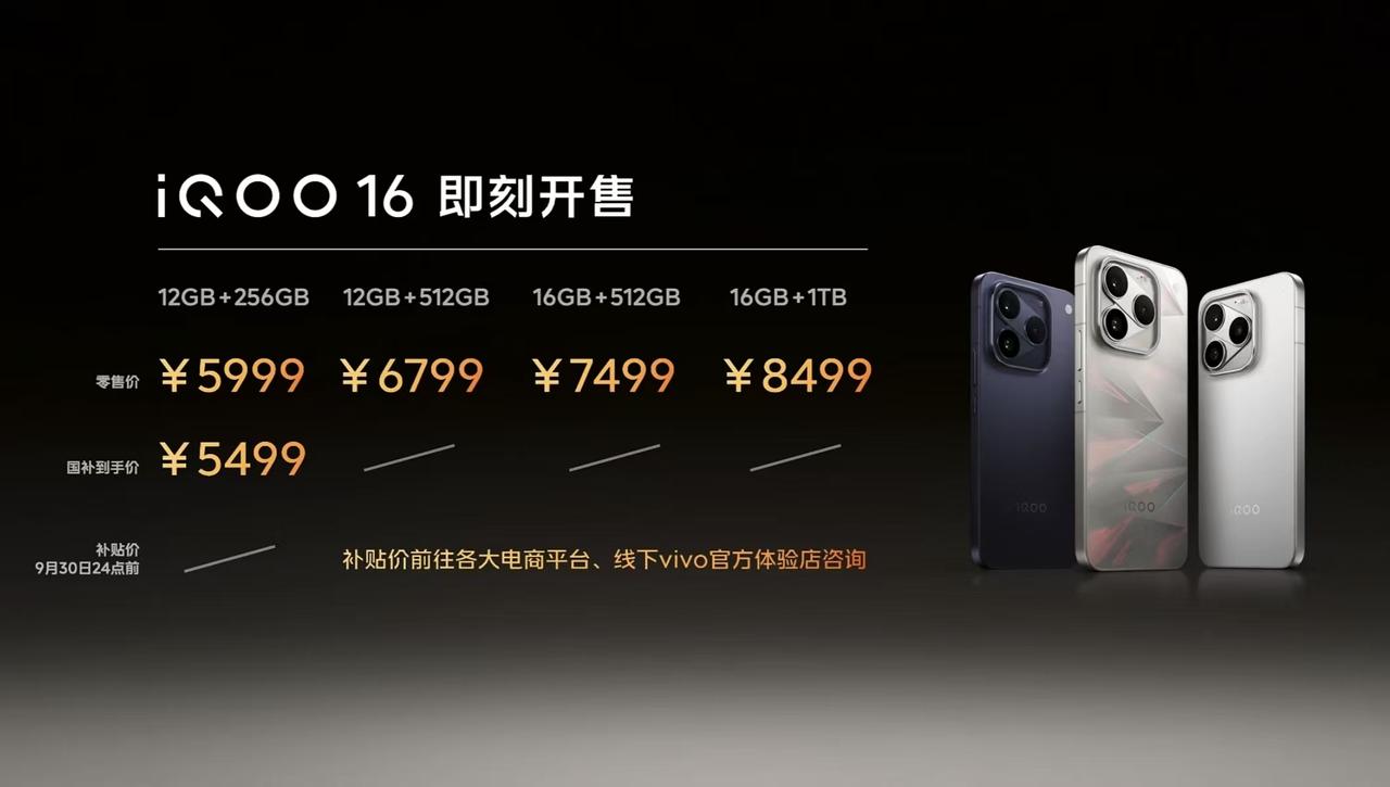 不出所料，iQOO16价格为5999起，是目前最便宜的骁龙8EE6机型！

为啥