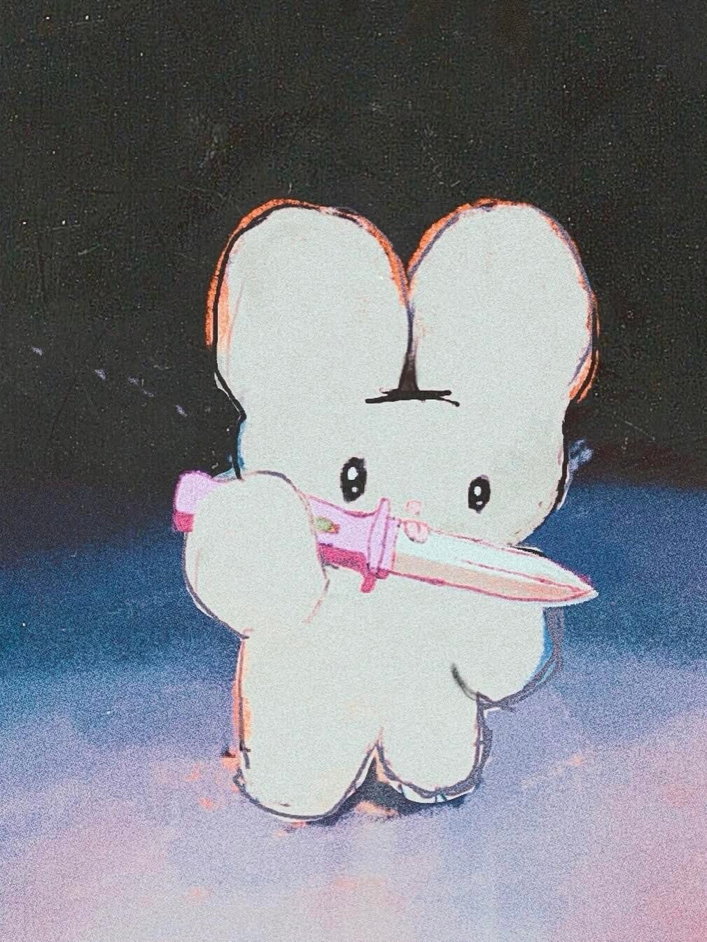 🎨平静表象下的暗潮汹涌 美学 日本插画师beco画中的兔子🐰看似可爱的外表下