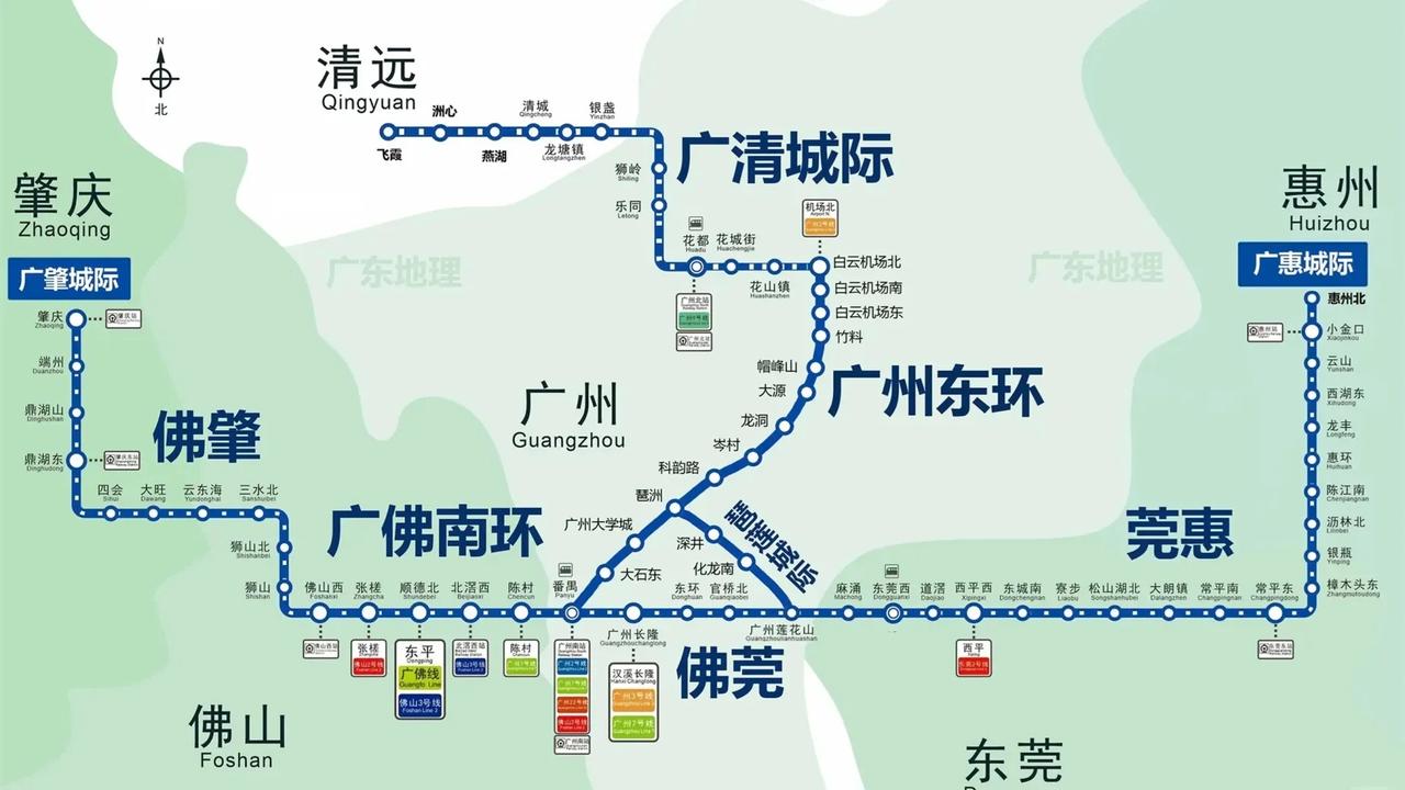 广州东环城际地铁明天开通🤔
广州东环城际地铁，即可广州-清远城际方向明天开通啦