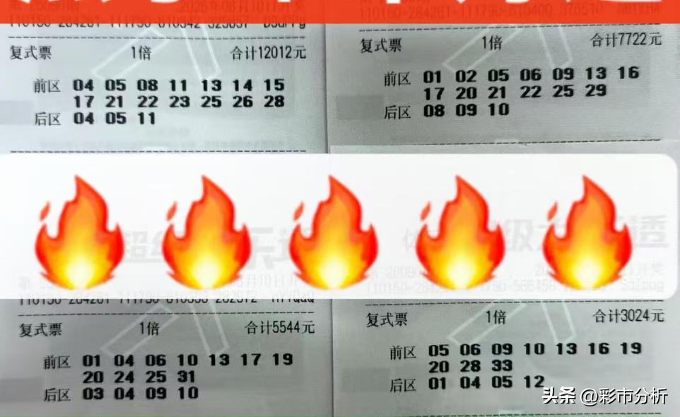 大乐透明星票汇总：第一组是2.7万团队，分1.2万和7722等不同票打出，每期花