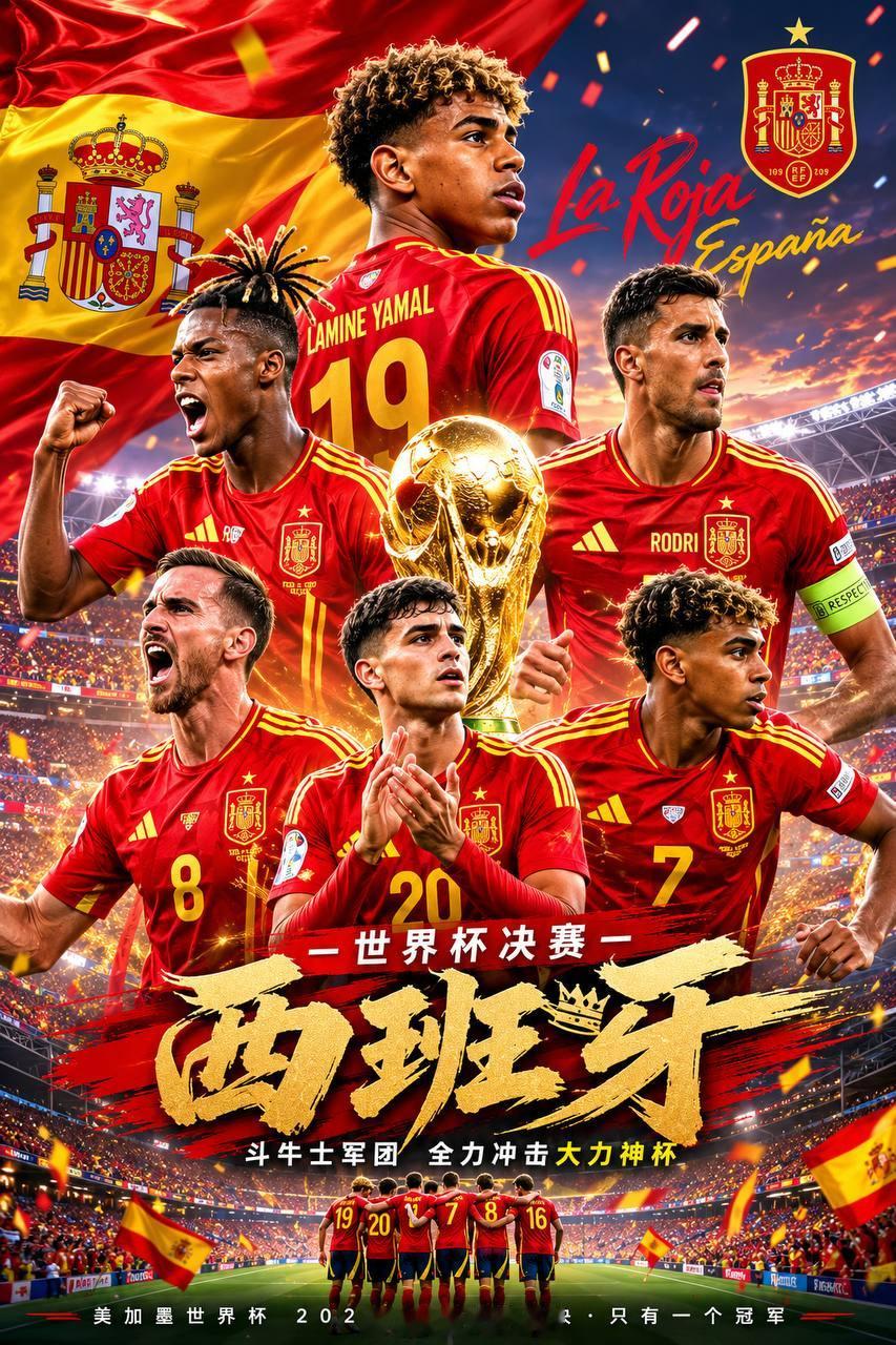 西班牙——传控不再是唯一标签，年轻斗牛士向大力神杯发起最后冲击！美加墨世界杯迎来