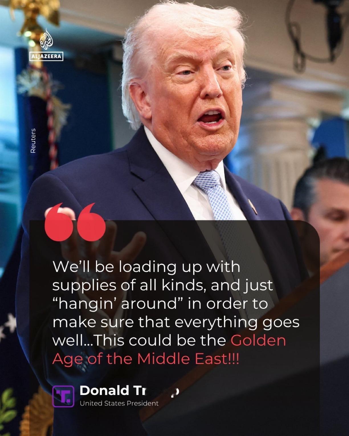 特朗普表示，美国将帮助管理霍尔木兹海峡的“交通拥堵”，并补充说“这将带来巨额利润