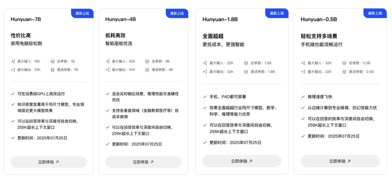 腾讯混元开源四款小模型，消费级设备就能跑，手机、智能家居都能用，Arm、高通等都