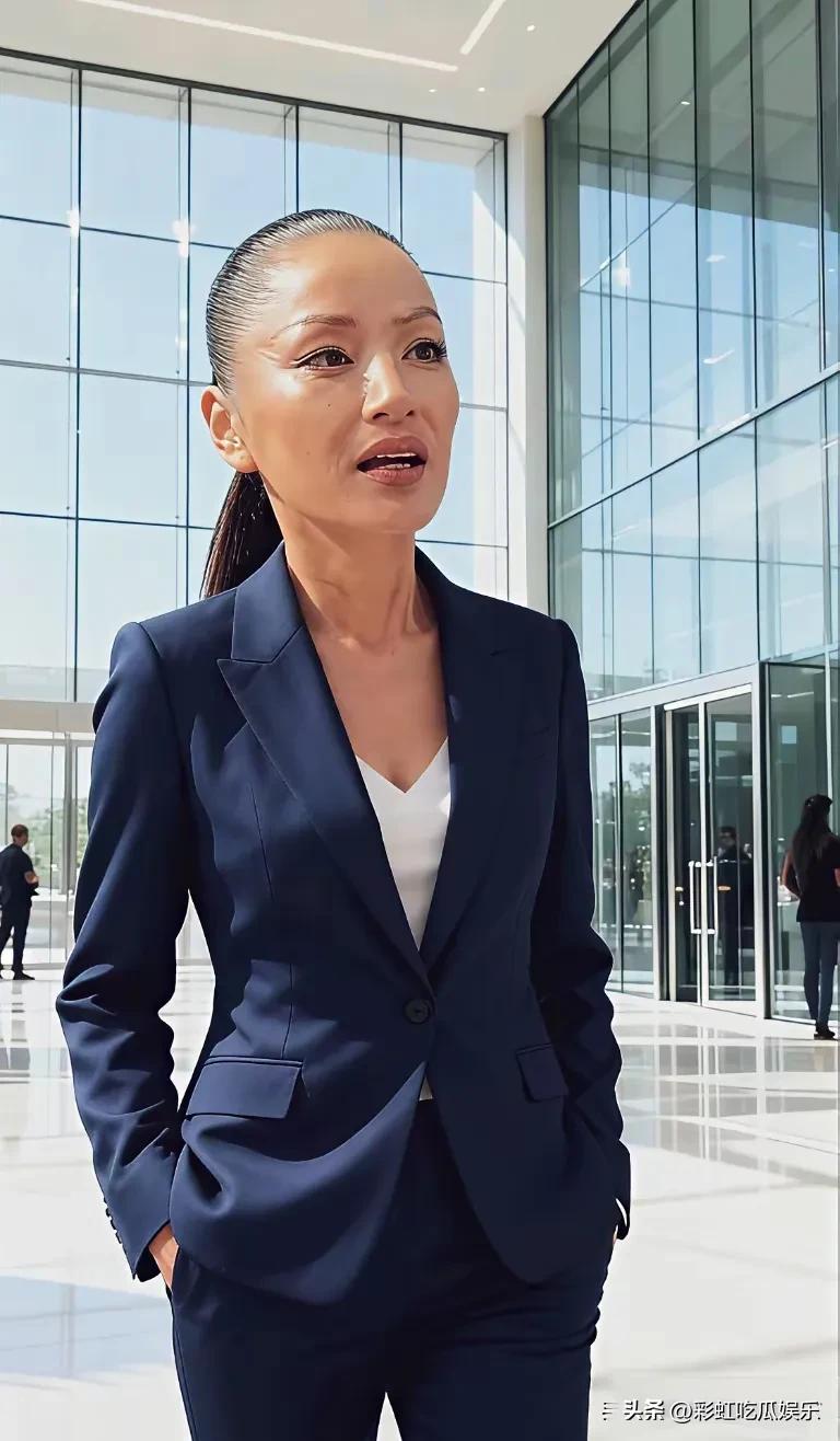 瞿颖近照吓我一跳，她的脸型很适合贴头皮发型，她年轻时就喜欢这种贴头皮的造型，再加