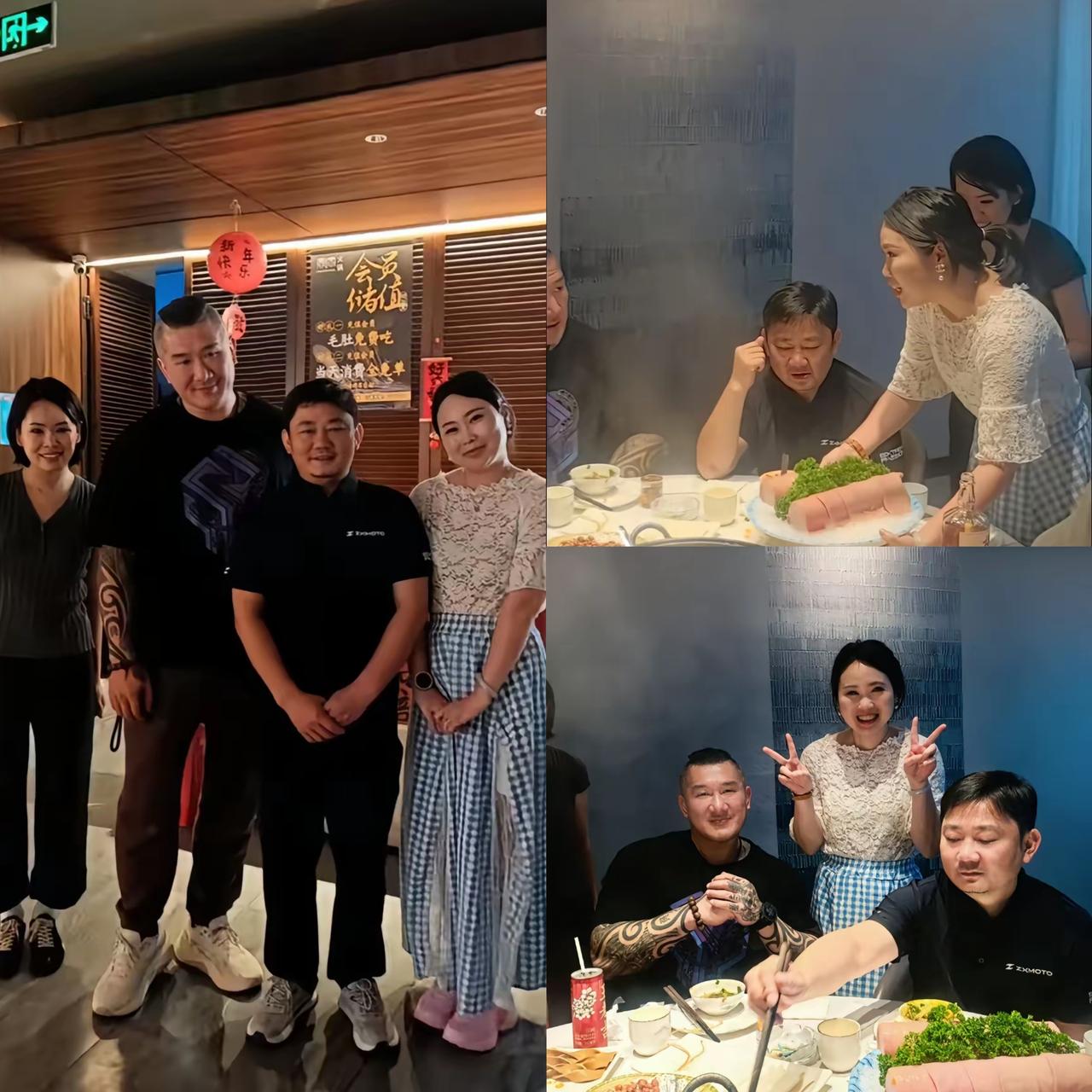 张雪和馆长这波同框，直接带火了这家火锅店！老板娘亲自上阵服务，几人开心合影的画面