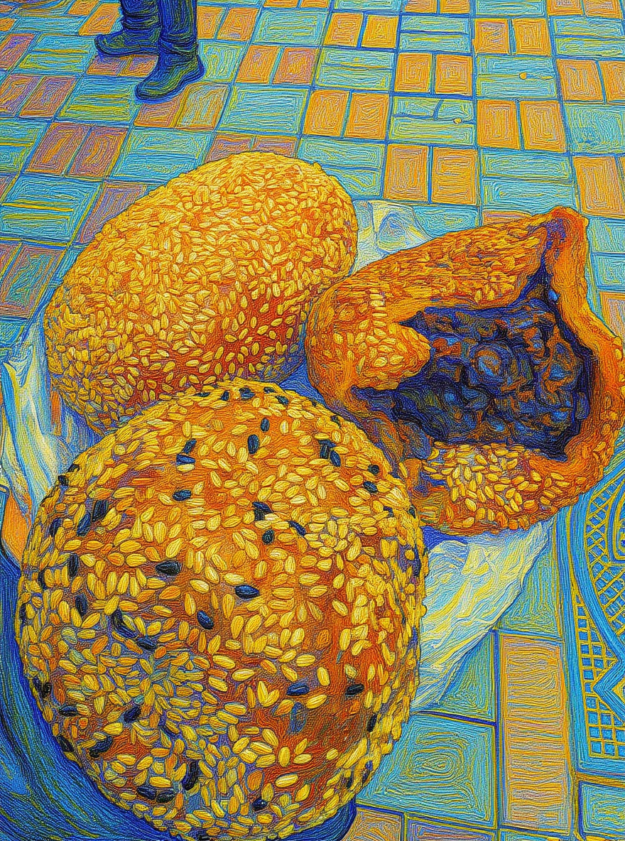 AI上郑州美食很简单 说到郑州，必须得是糯叽叽脑袋的最爱——芋泥饼，好吃到跺脚！