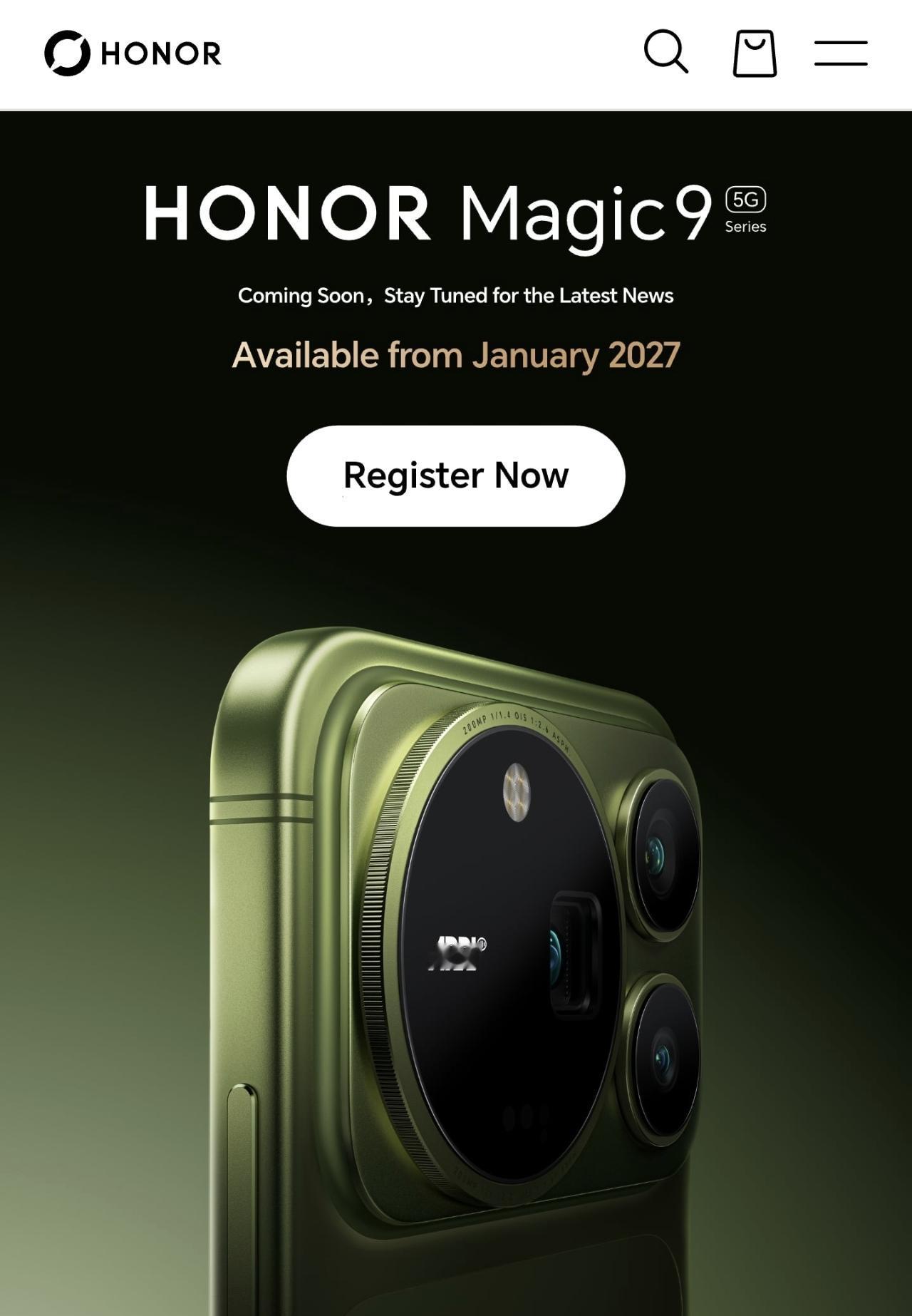 荣耀Magic9系列明年一月登陆欧洲 

荣耀已在英国、法国官网开启 Magic