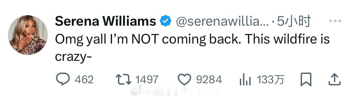 小威廉姆斯出现在反兴奋剂检测名单上而引发复出猜测，美国名将本人亲自下场辟谣：我不