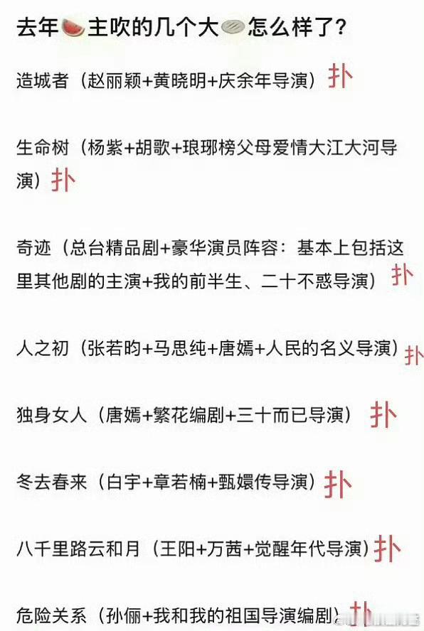 其实从立项开始我对这些剧就没有一个看好的，现在果然也都扑了 