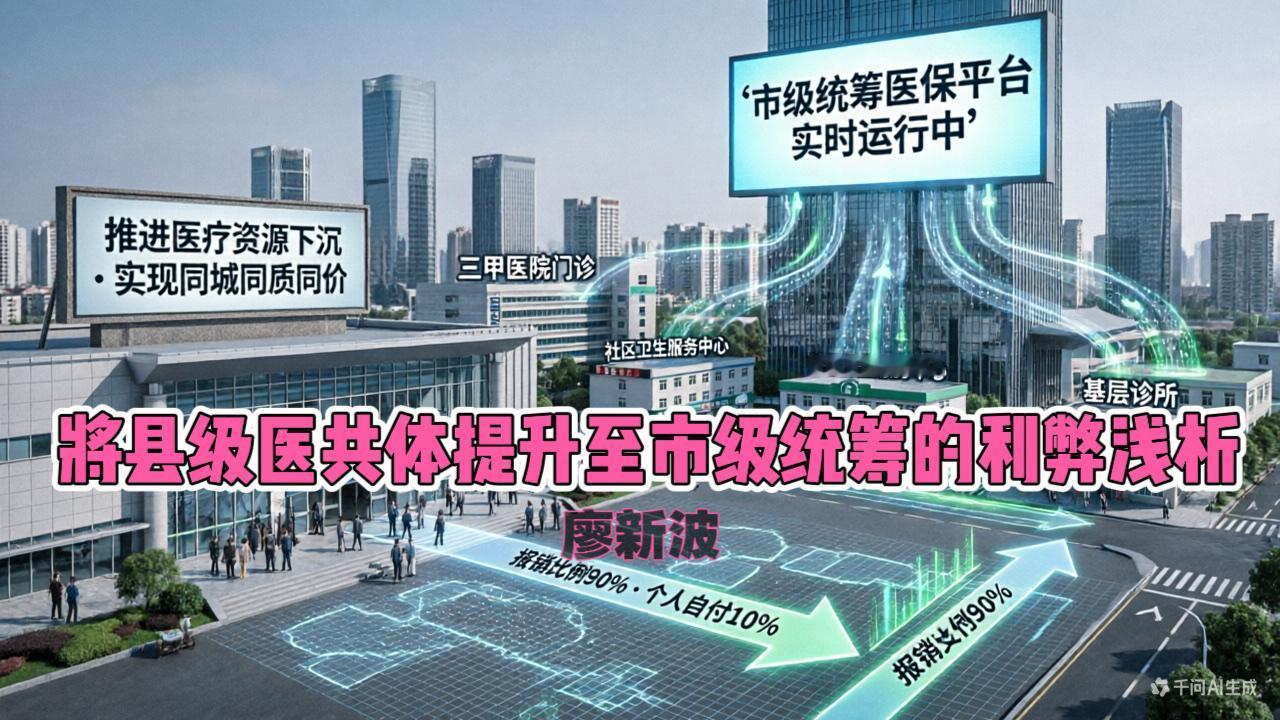 【​​将县级医共体提升至市级统筹的利弊浅析】有人问我：“将县级医共体提升至市级统